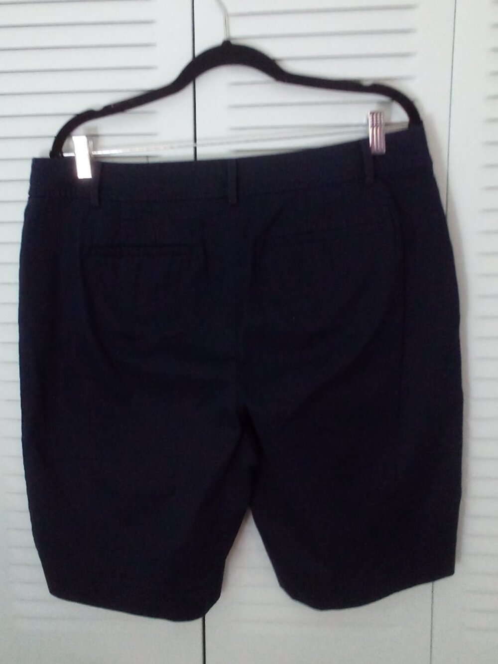 TALBOTS SZ 14 NAVY PERFECT SHORT CHINO COTTON BLEND BERMUDA NAUTICAL PREPPY - Picture 2 of 8